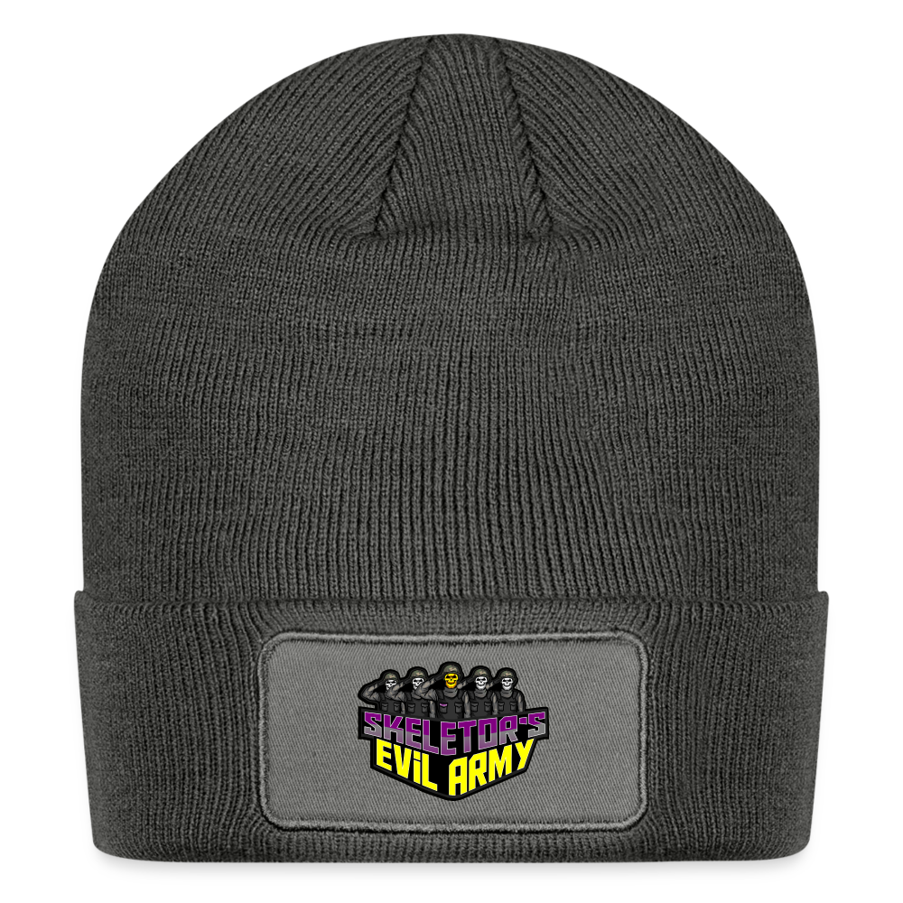 Skeletor's Evil Army Patch Beanie - charcoal grey